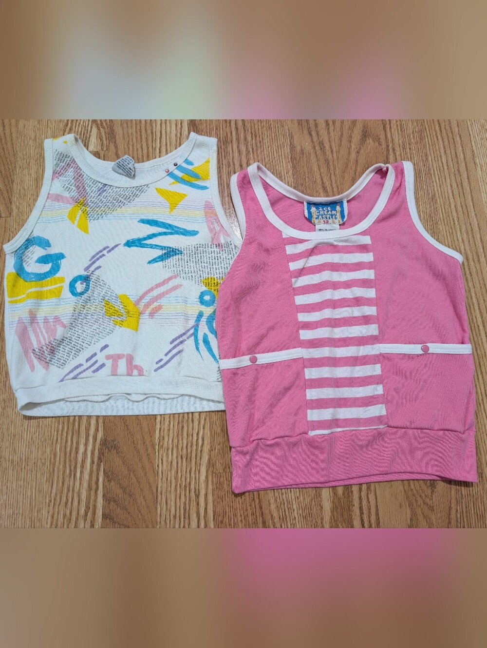 Girls Vintage Tank Top Set 80s 90s Summer 8 12